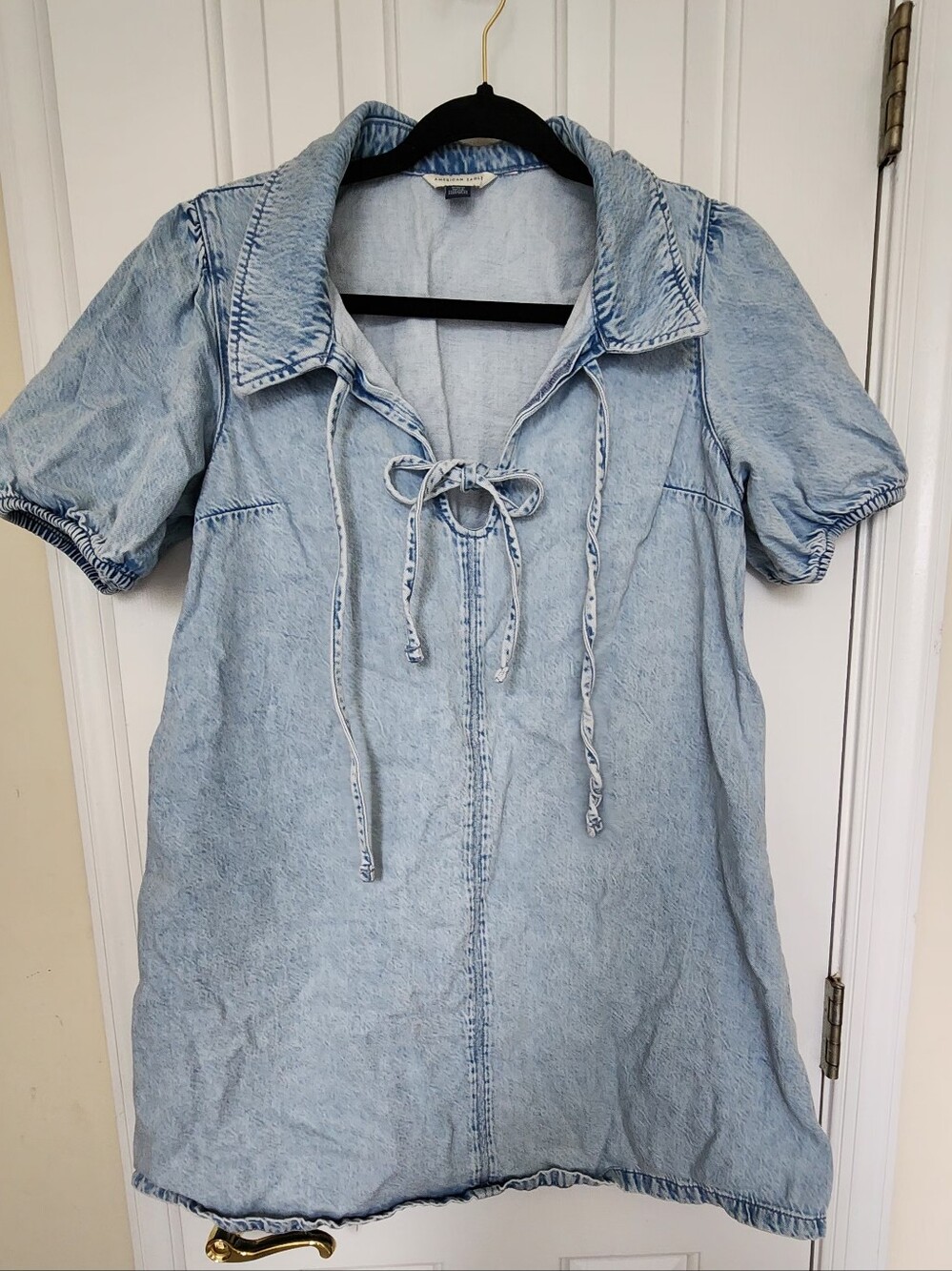 American Eagle Light Blue Denim Shirt Dress Medium